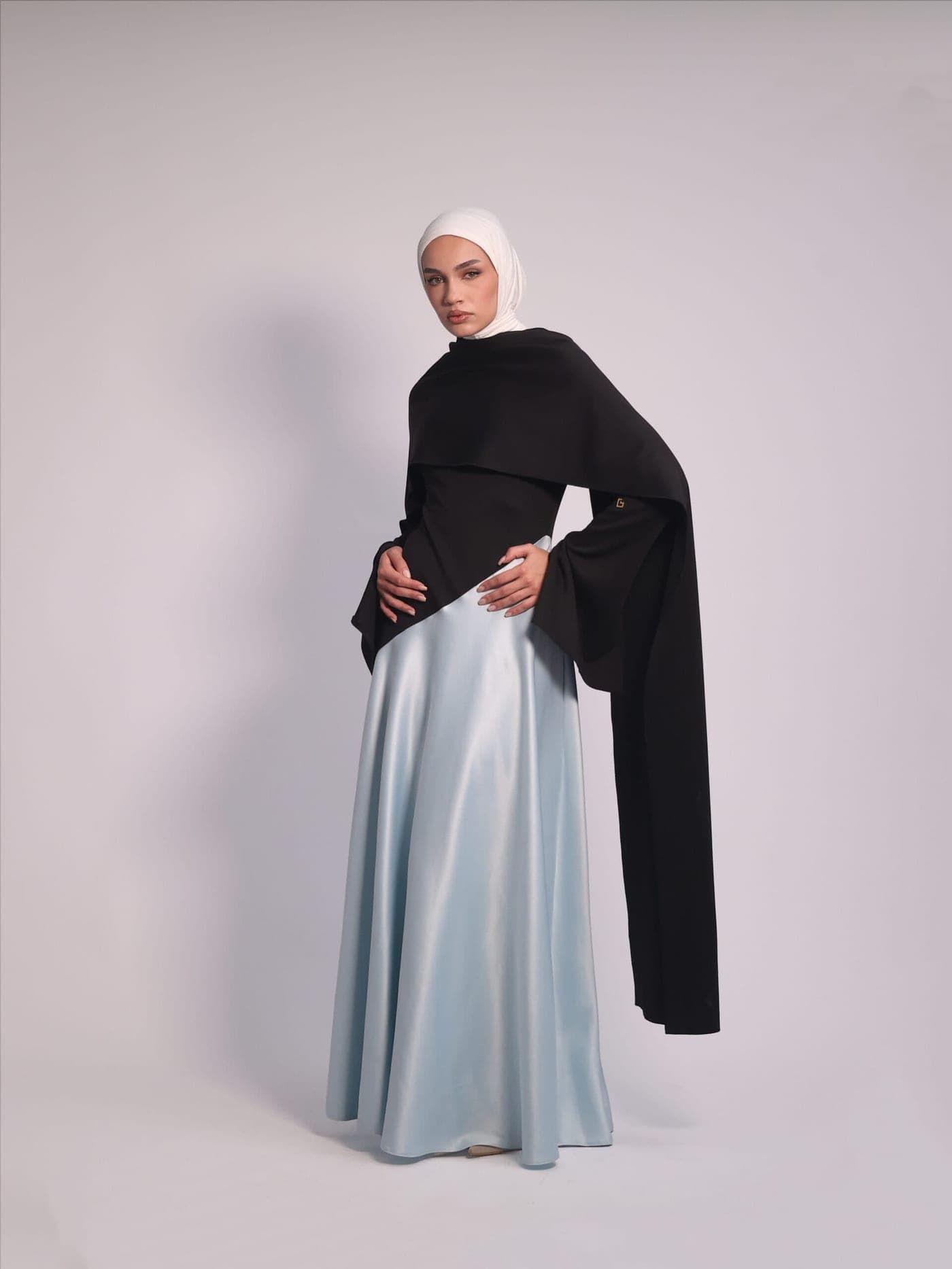 Contrast Flow Dress